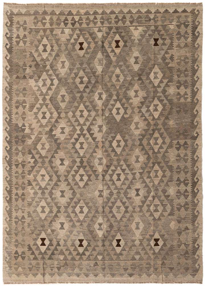 5' 8 x 7' 11 Hand Woven Kilim Maymana Wool Rug