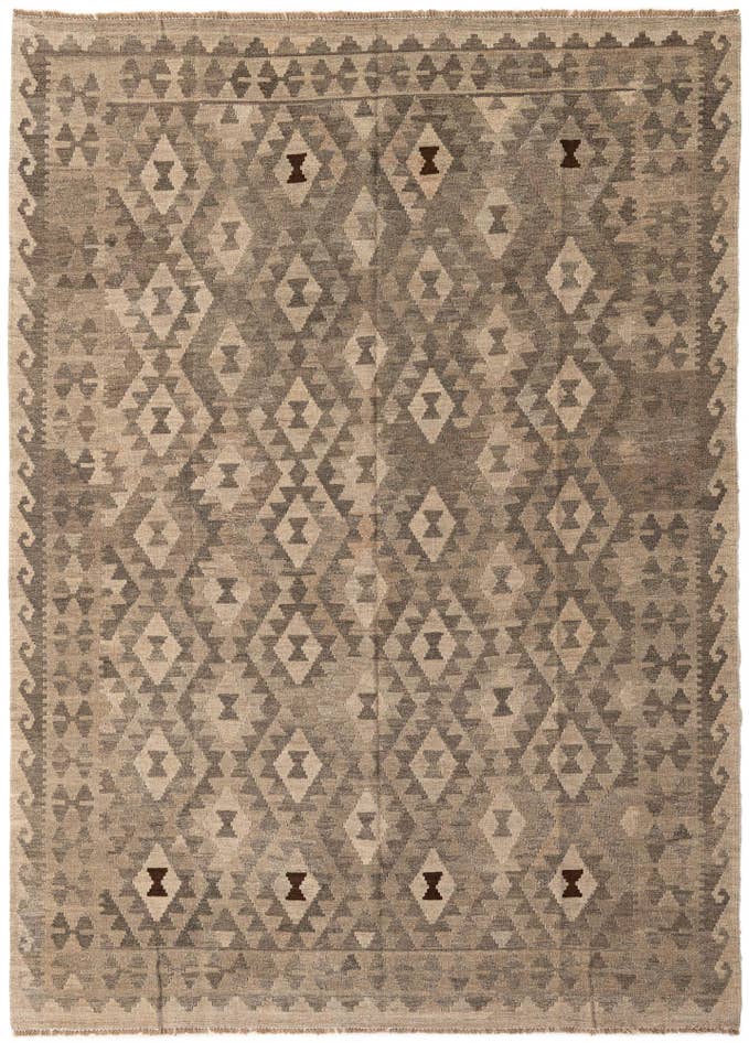 Detail image of 5' 8 x 7' 11 Hand Woven Kilim Maymana Wool Rug