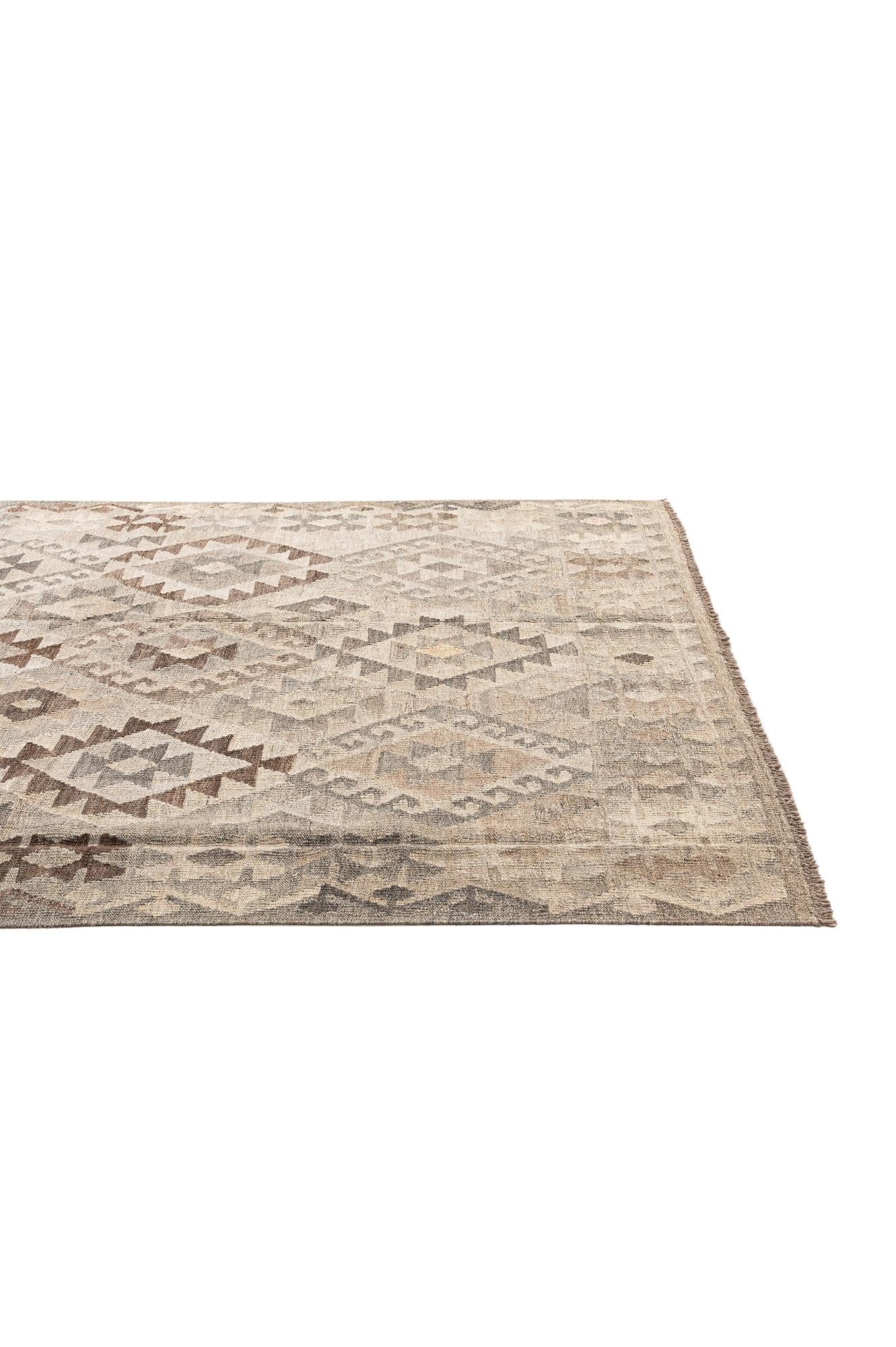 5' 9 x 7' 11 Hand Woven Kilim Maymana Wool Rug
