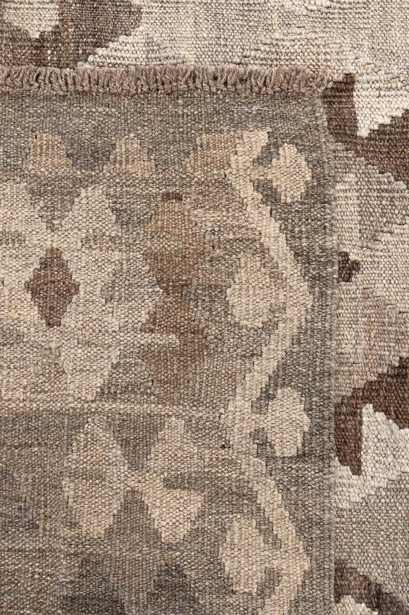 5' 9 x 7' 11 Hand Woven Kilim Maymana Wool Rug