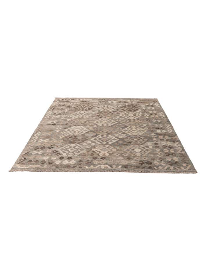 5' 10 x 8' Hand Woven Kilim Maymana Wool Rug