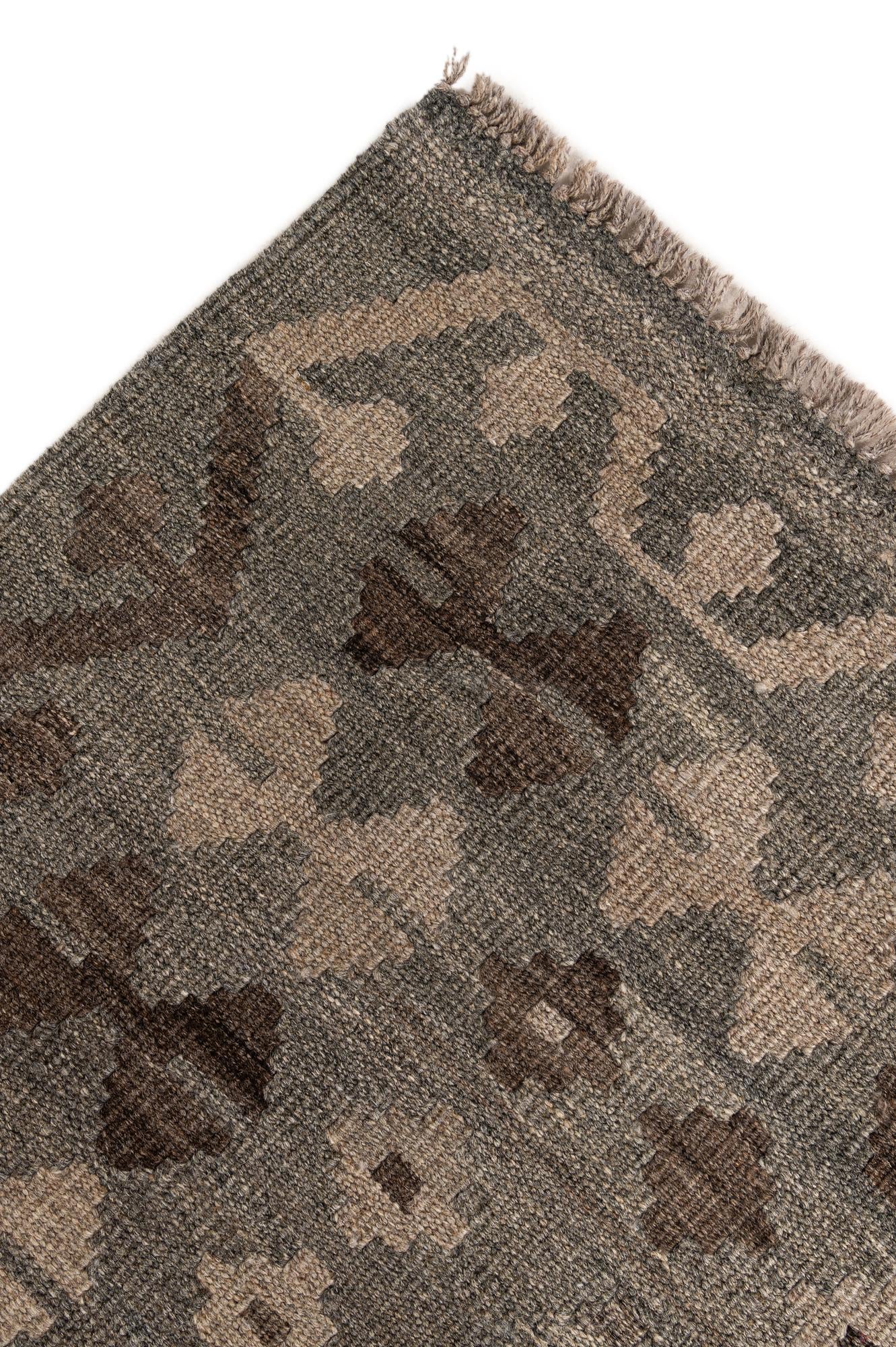 5' 10 x 8' Hand Woven Kilim Maymana Wool Rug