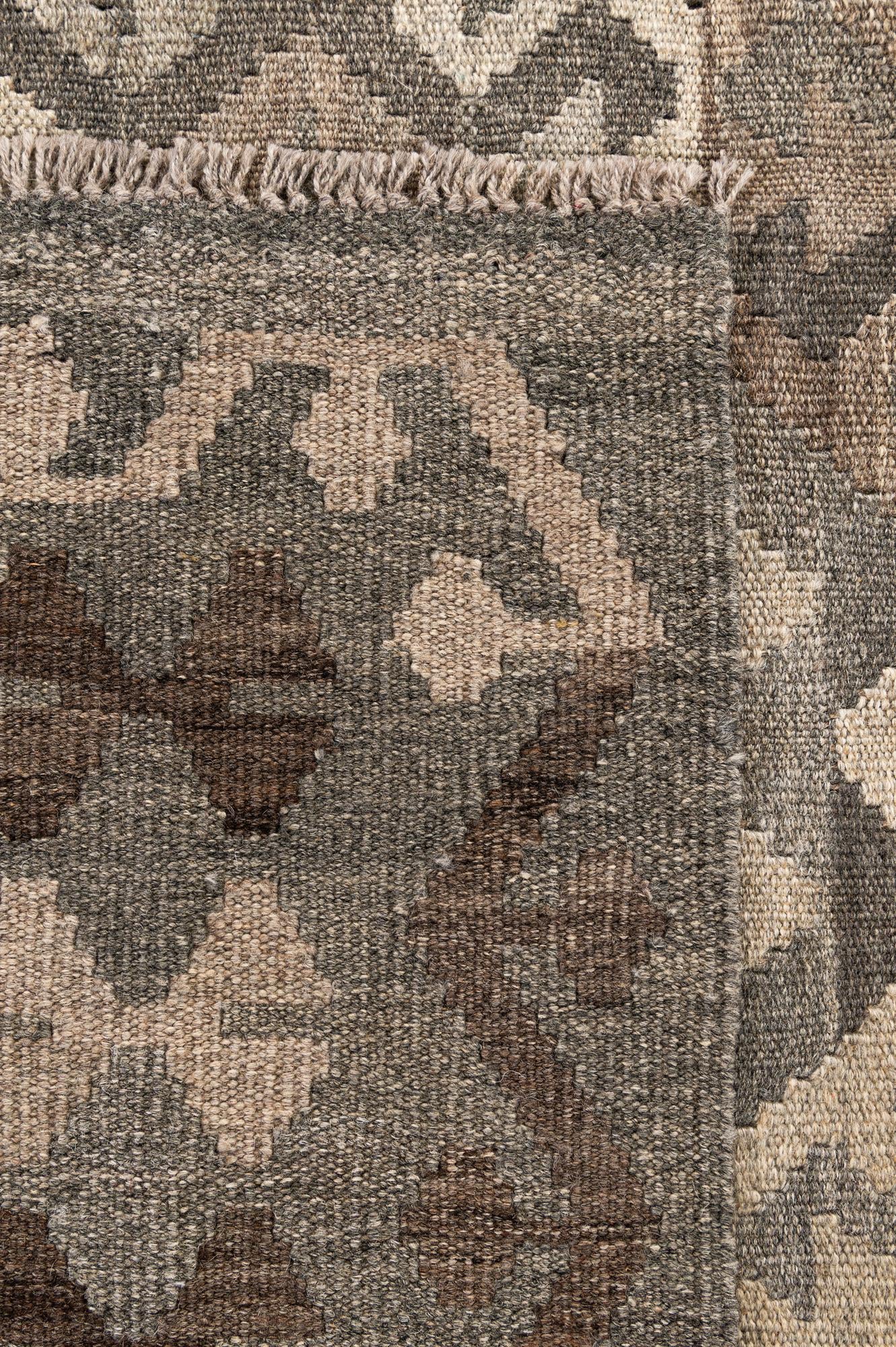 5' 10 x 8' Hand Woven Kilim Maymana Wool Rug