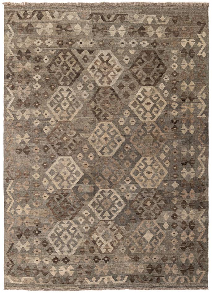 Detail image of 5' 10 x 8' Hand Woven Kilim Maymana Wool Rug