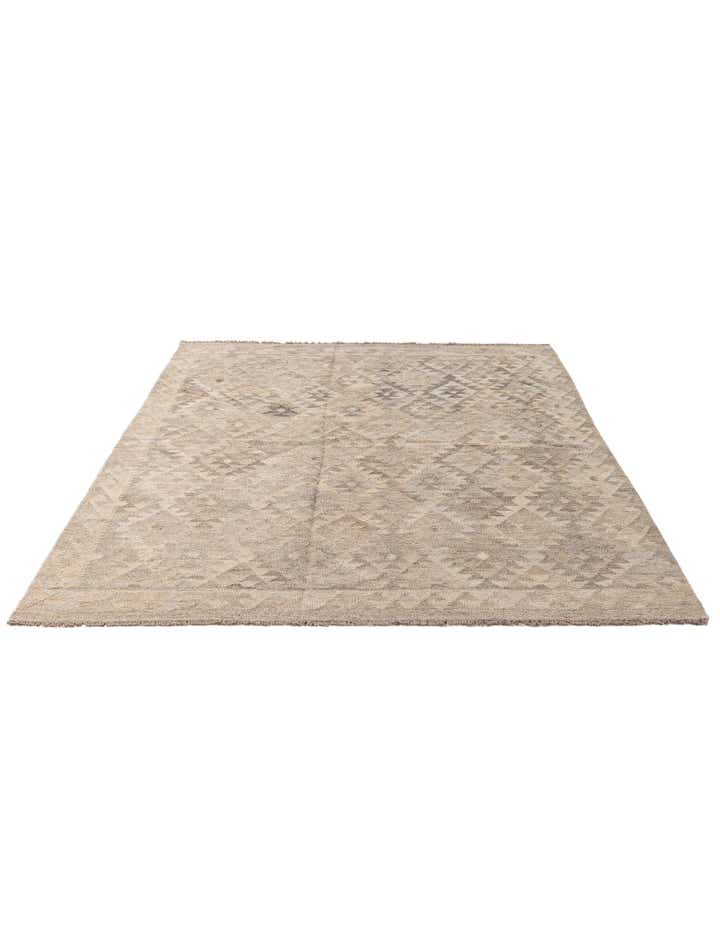 5' 7 x 7' 10 Hand Woven Kilim Maymana Wool Rug