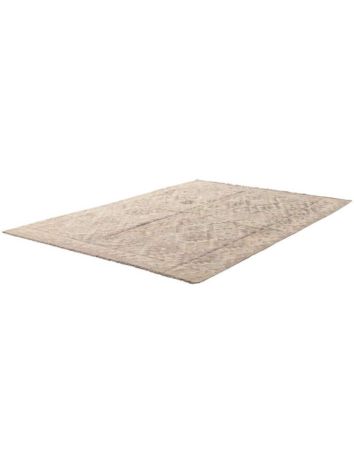 5' 7 x 7' 10 Hand Woven Kilim Maymana Wool Rug