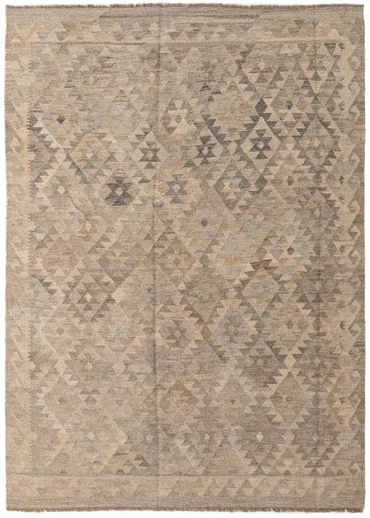 5' 7 x 7' 10 Hand Woven Kilim Maymana Wool Rug