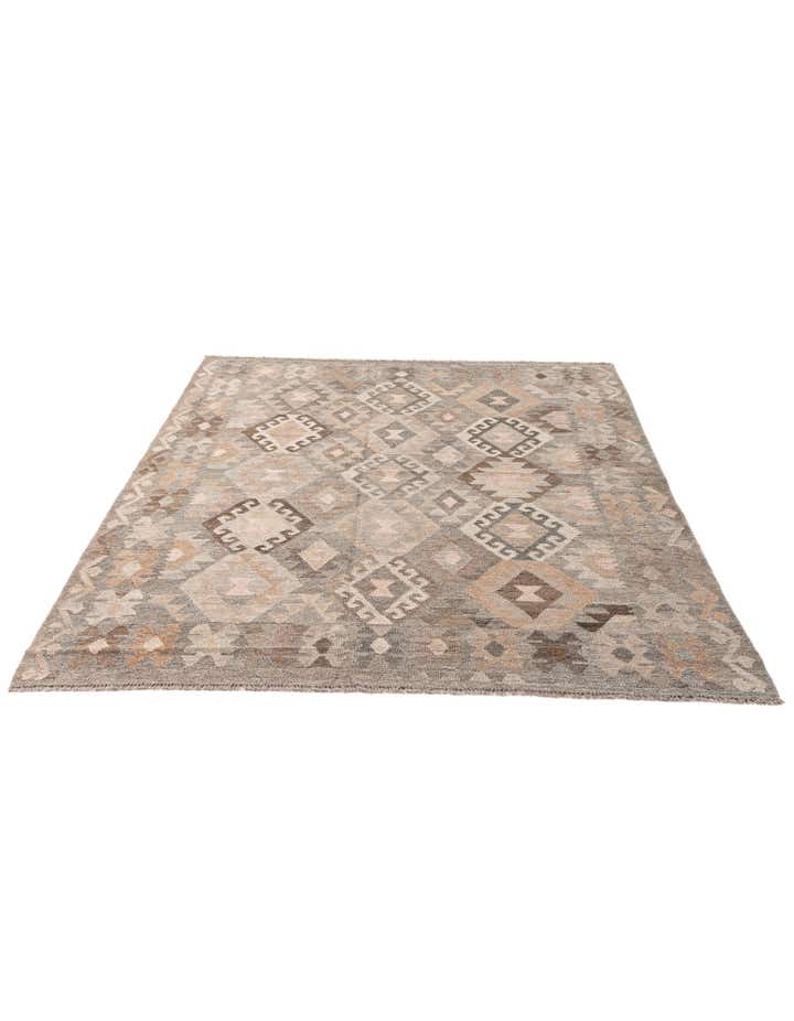 5' 9 x 7' 11 Hand Woven Kilim Maymana Wool Rug