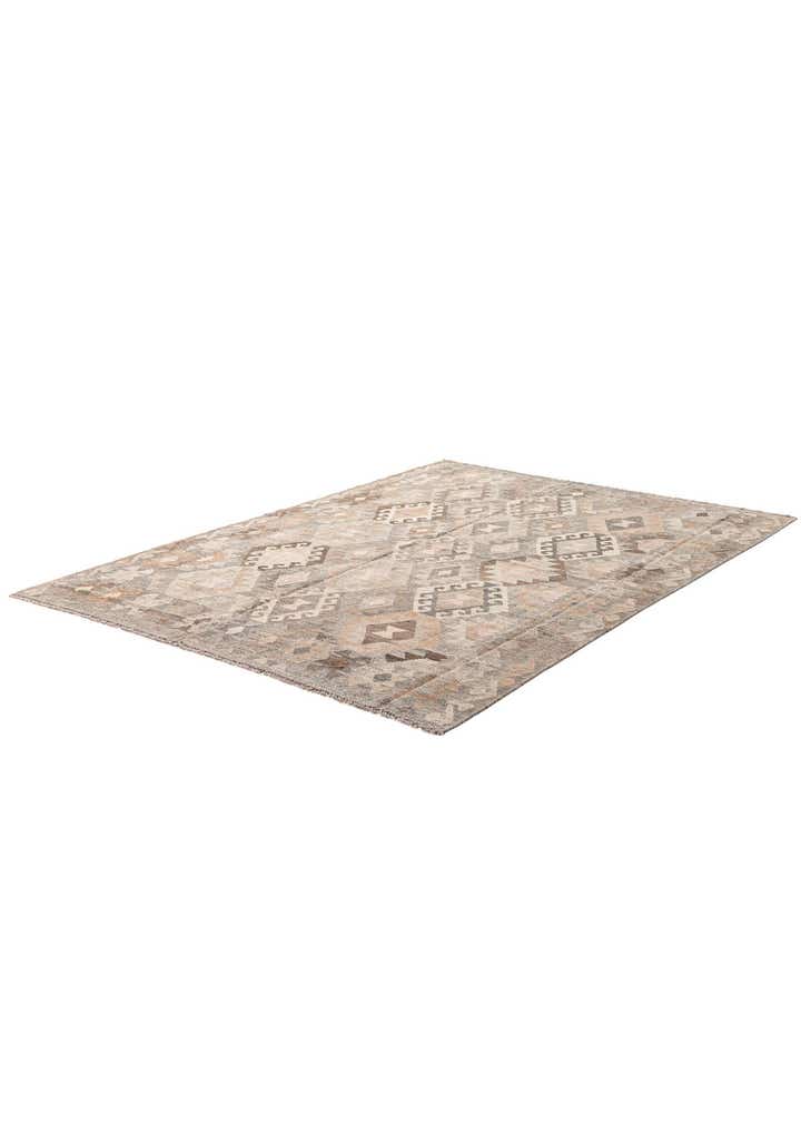 5' 9 x 7' 11 Hand Woven Kilim Maymana Wool Rug