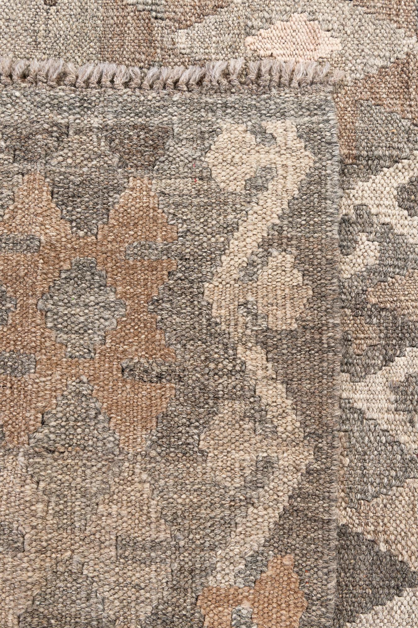 5' 9 x 7' 11 Hand Woven Kilim Maymana Wool Rug