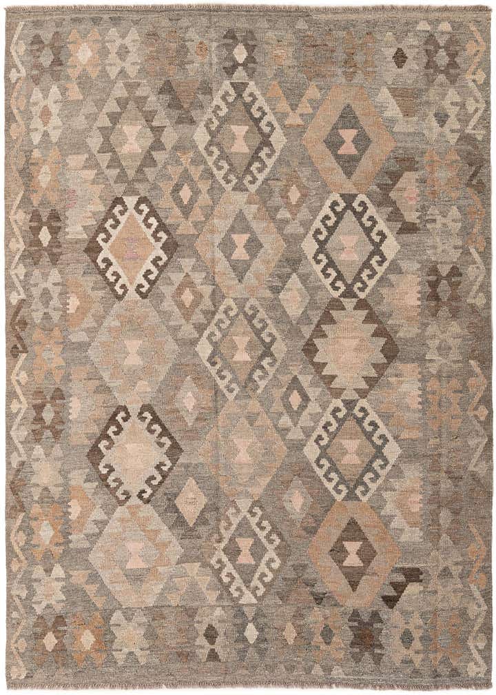 5' 9 x 7' 11 Hand Woven Kilim Maymana Wool Rug