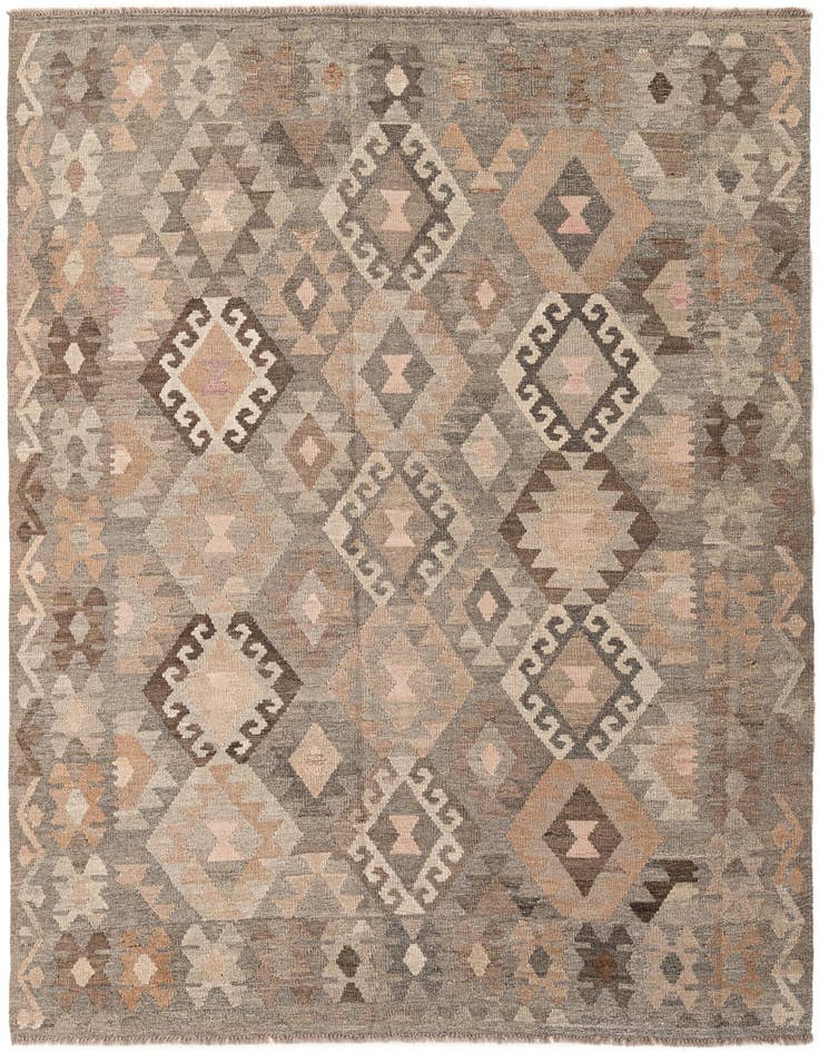 Detail image of 5' 9 x 7' 11 Hand Woven Kilim Maymana Wool Rug