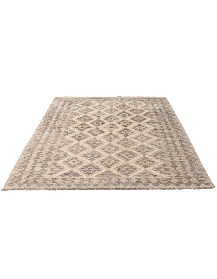 Detail image of 5' 7 x 8' Hand Woven Kilim Maymana Wool Rug