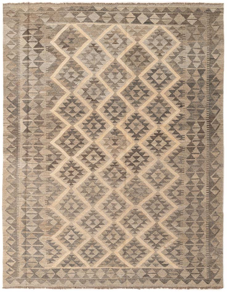 Detail image of 5' 7 x 8' Hand Woven Kilim Maymana Wool Rug