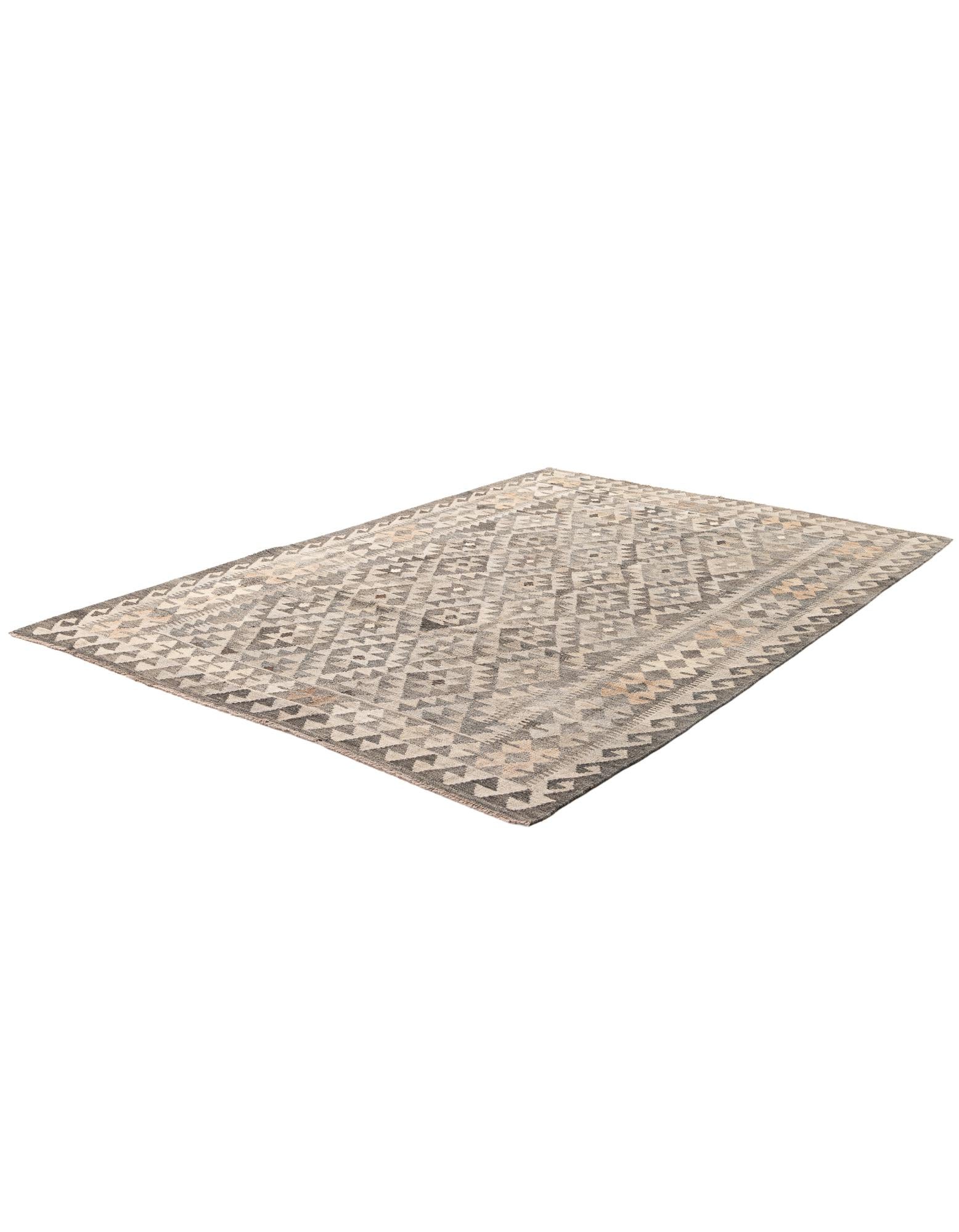 5' 8 x 8' 1 Hand Woven Kilim Maymana Wool Rug