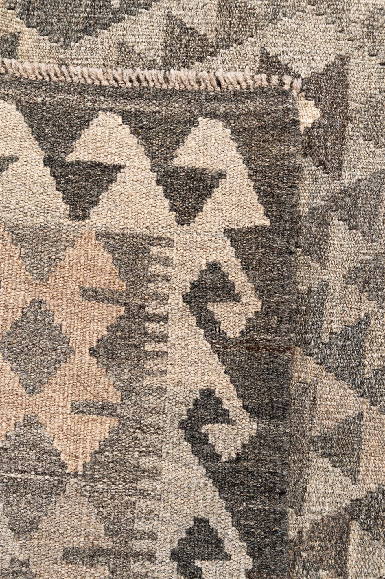 5' 8 x 8' 1 Hand Woven Kilim Maymana Wool Rug