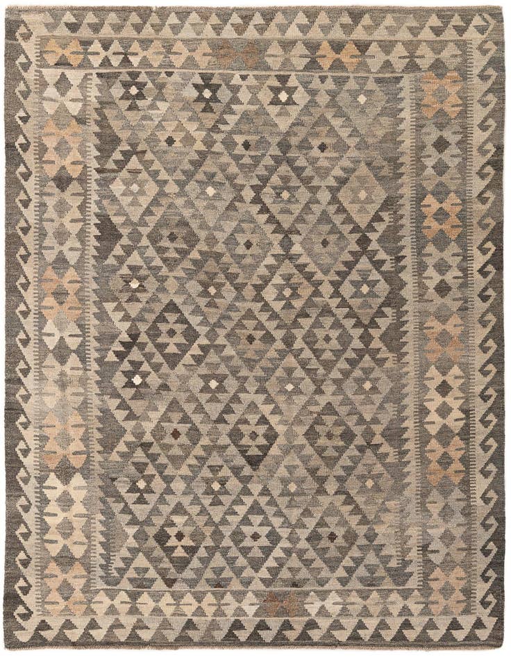 Detail image of 5' 8 x 8' 1 Hand Woven Kilim Maymana Wool Rug