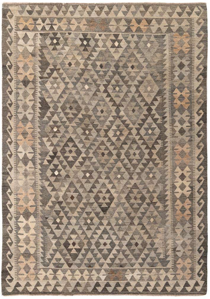 5' 8 x 8' 1 Hand Woven Kilim Maymana Wool Rug