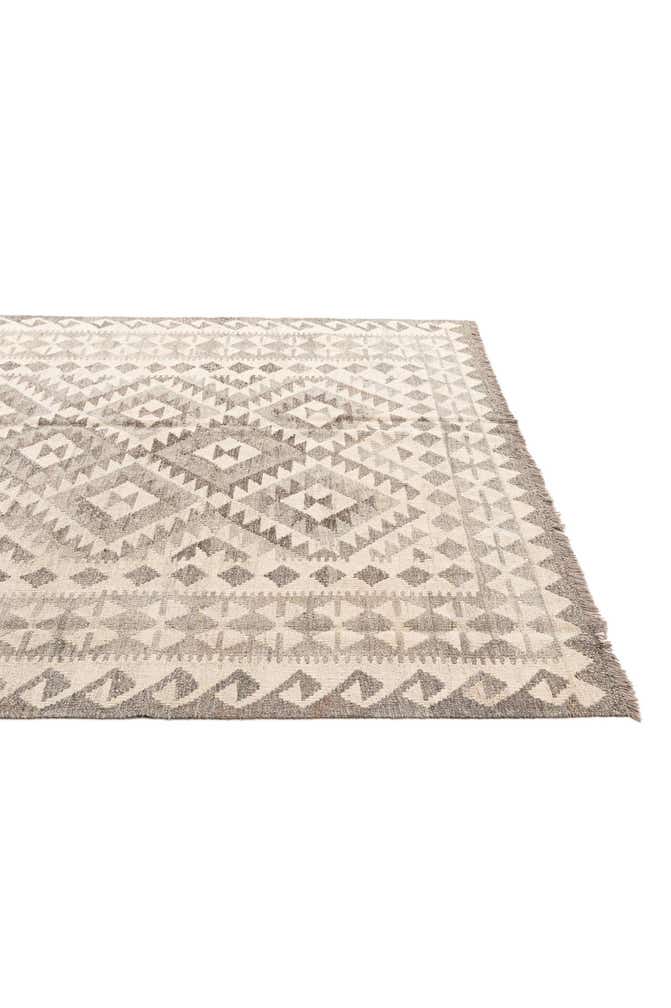 5' 8 x 8' 2 Hand Woven Kilim Maymana Wool Rug