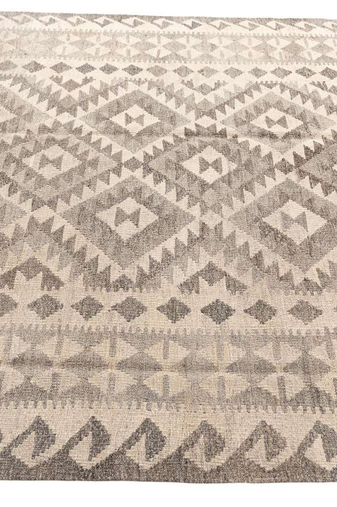 5' 8 x 8' 2 Hand Woven Kilim Maymana Wool Rug