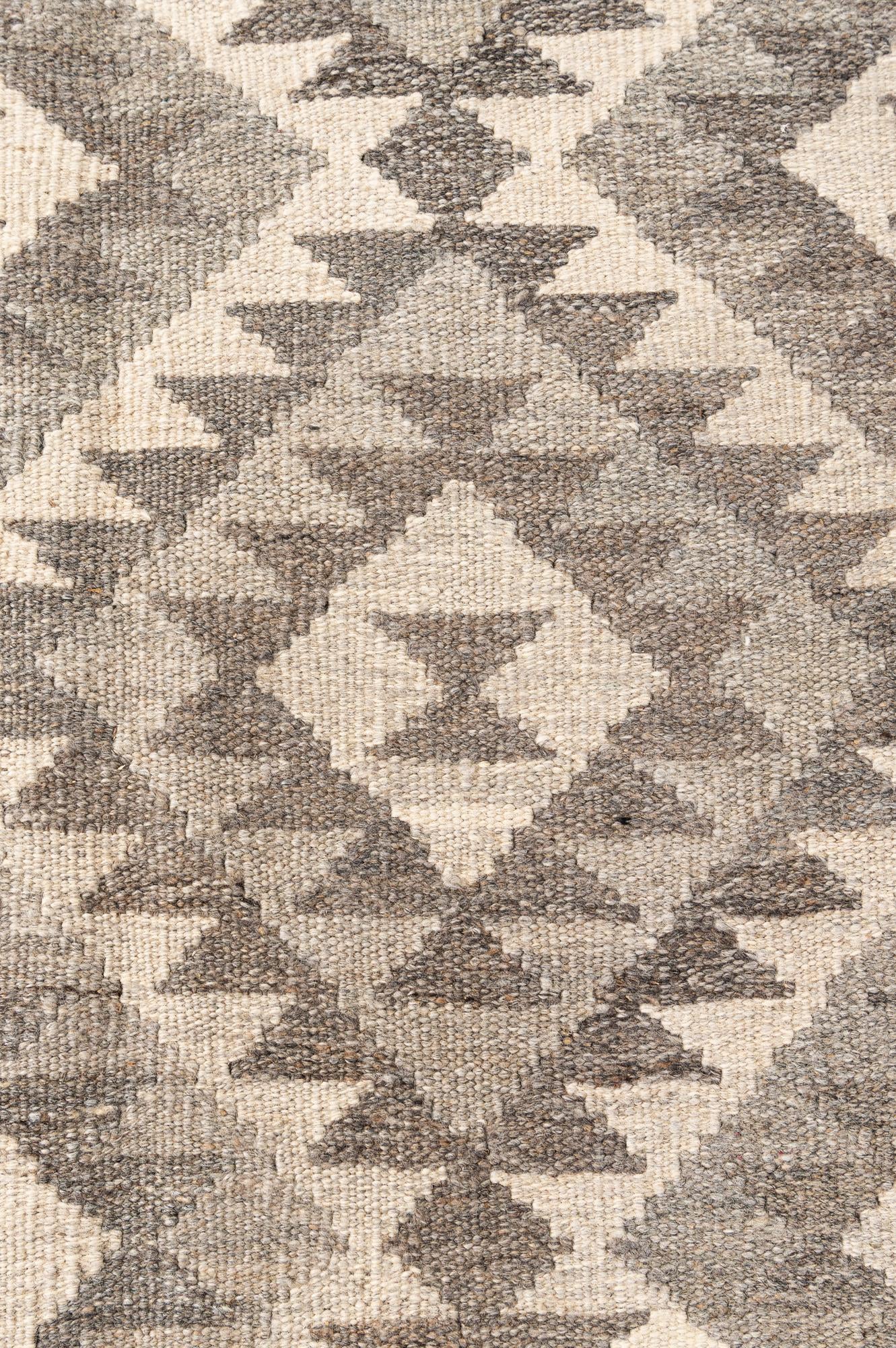5' 8 x 8' 2 Hand Woven Kilim Maymana Wool Rug