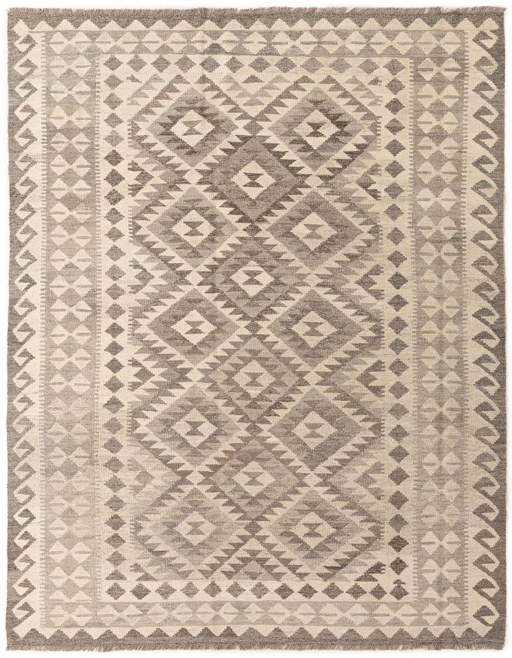 Detail image of 5' 8 x 8' 2 Hand Woven Kilim Maymana Wool Rug