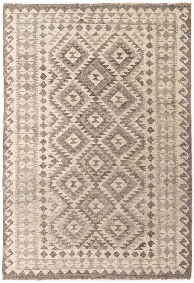 Detail image of 5' 8 x 8' 2 Hand Woven Kilim Maymana Wool Rug