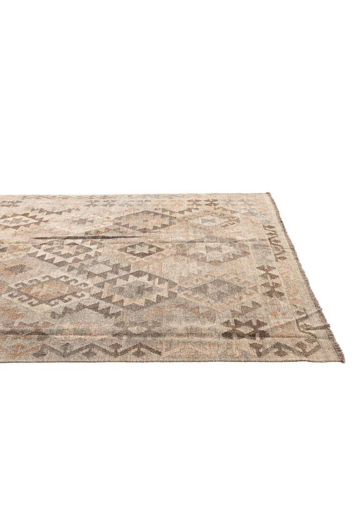 5' 7 x 8' 2 Hand Woven Kilim Maymana Wool Rug