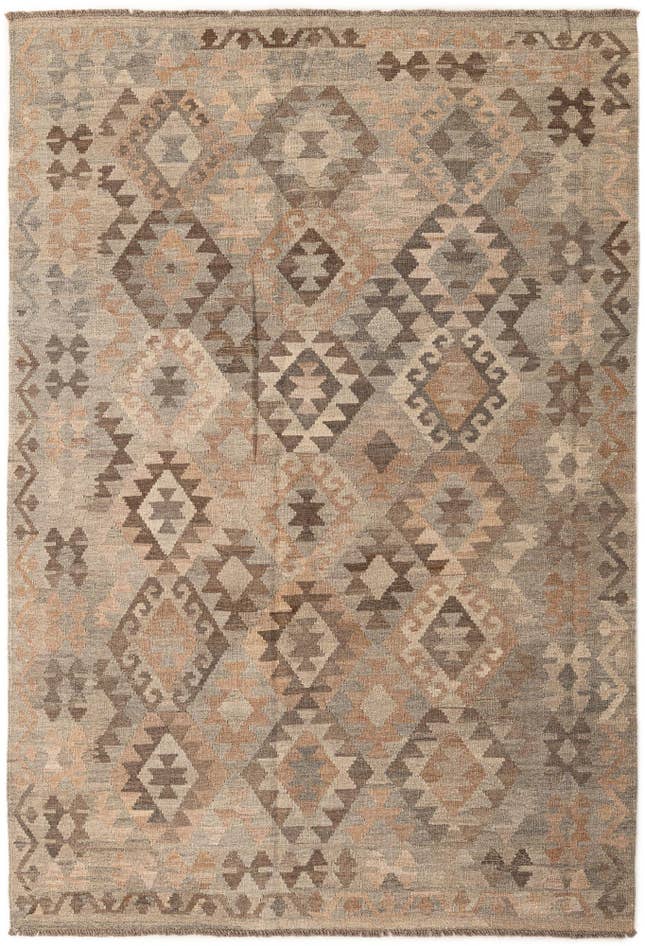 Detail image of 5' 7 x 8' 2 Hand Woven Kilim Maymana Wool Rug