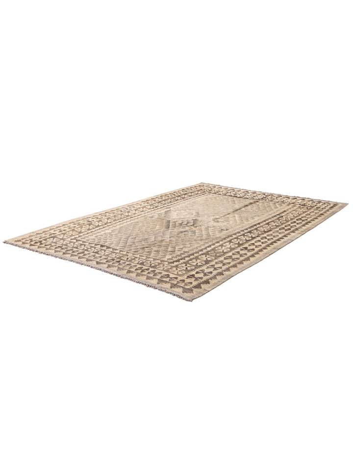 5' 9 x 8' 7 Hand Woven Kilim Maymana Wool Rug
