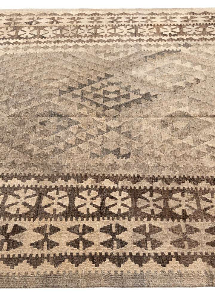 5' 9 x 8' 7 Hand Woven Kilim Maymana Wool Rug