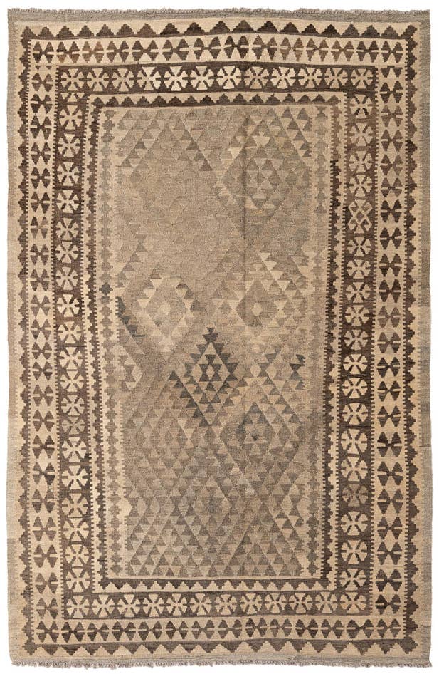 Detail image of 5' 9 x 8' 7 Hand Woven Kilim Maymana Wool Rug