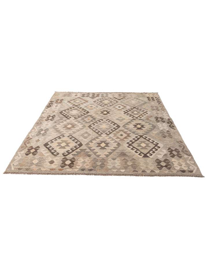 5' 11 x 7' 7 Hand Woven Kilim Maymana Wool Rug