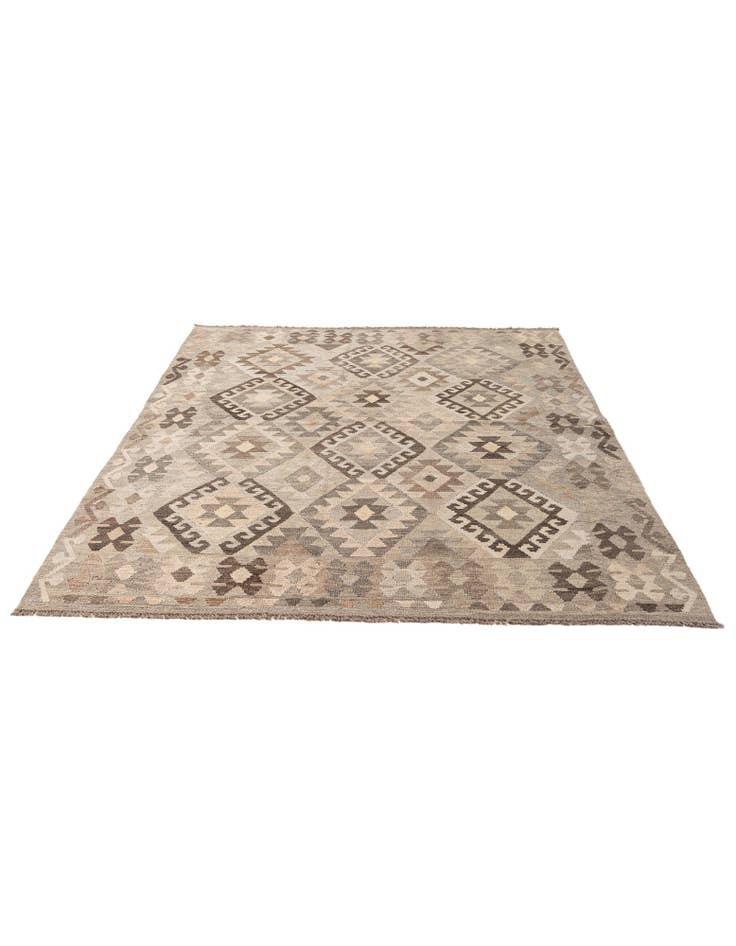 Detail image of 5' 11 x 7' 7 Hand Woven Kilim Maymana Wool Rug
