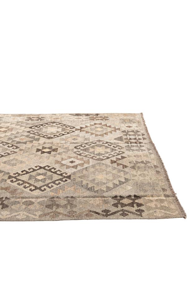 Detail image of 5' 11 x 7' 7 Hand Woven Kilim Maymana Wool Rug