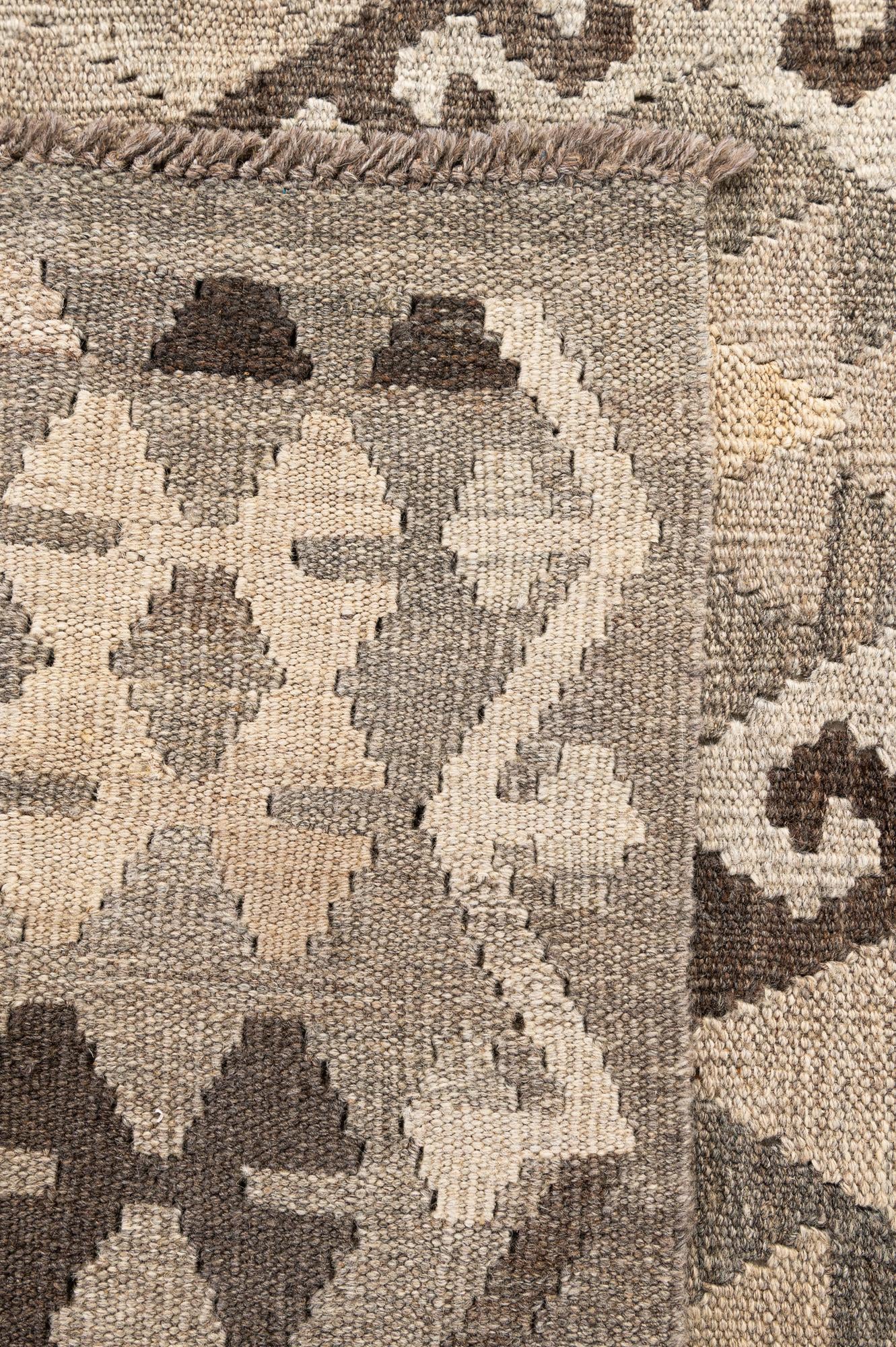 5' 11 x 7' 7 Hand Woven Kilim Maymana Wool Rug