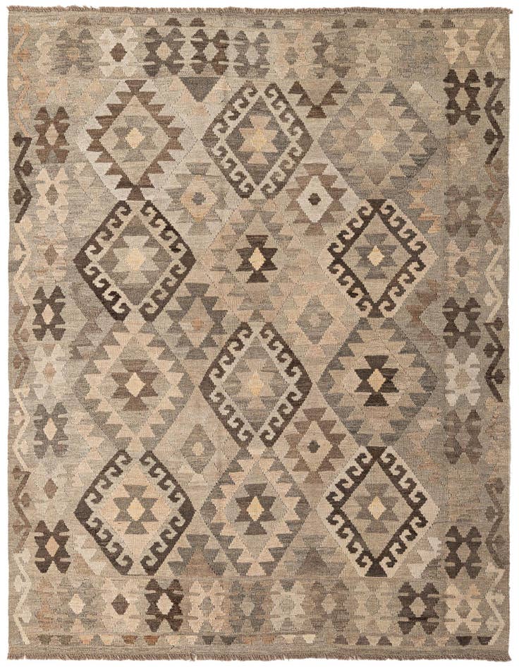 Detail image of 5' 11 x 7' 7 Hand Woven Kilim Maymana Wool Rug