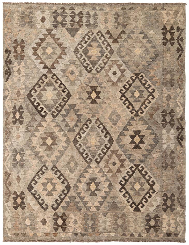 Detail image of 5' 11 x 7' 7 Hand Woven Kilim Maymana Wool Rug