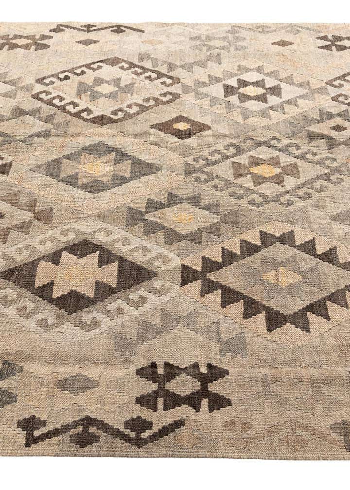 6' x 7' 7 Hand Woven Kilim Maymana Wool Rug