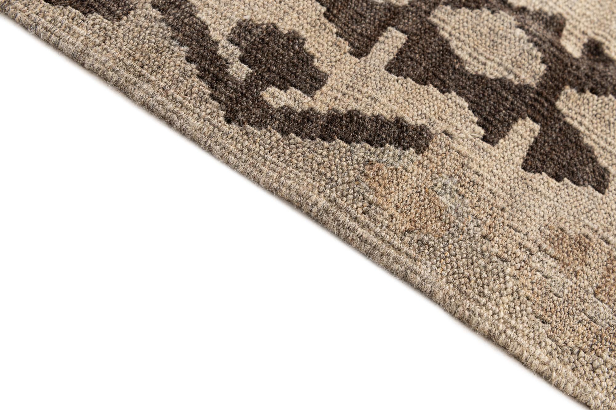 6' x 7' 7 Hand Woven Kilim Maymana Wool Rug