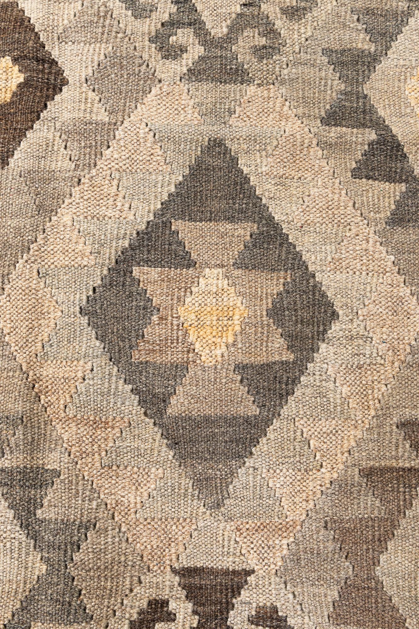 6' x 7' 7 Hand Woven Kilim Maymana Wool Rug