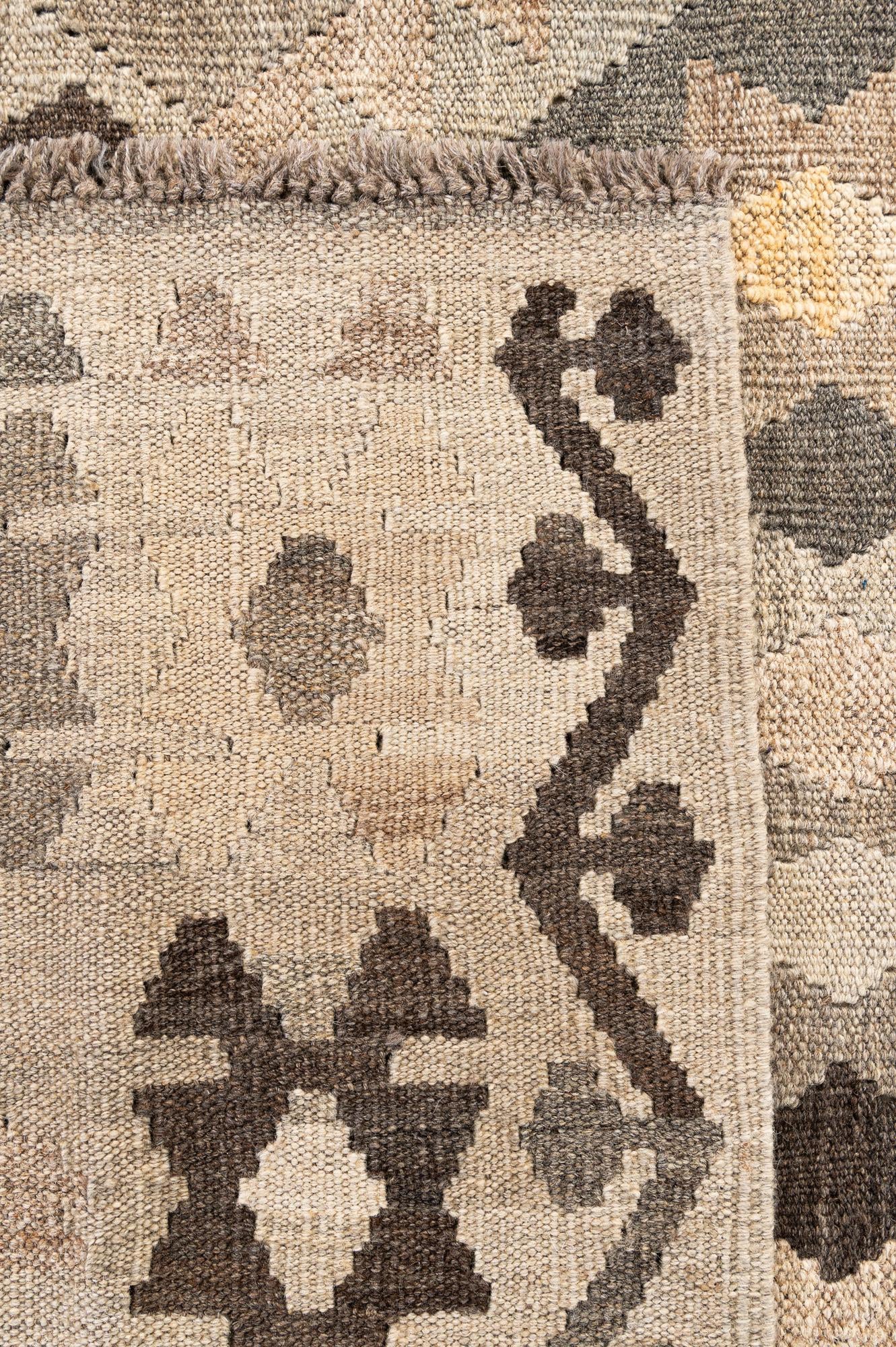 6' x 7' 7 Hand Woven Kilim Maymana Wool Rug