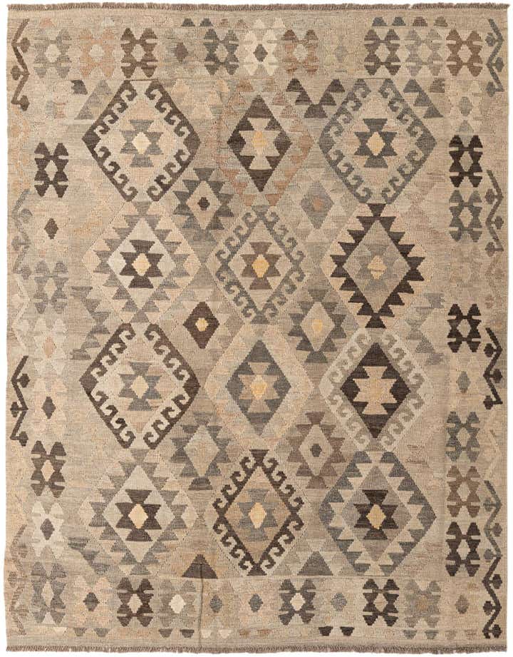 6' x 7' 7 Hand Woven Kilim Maymana Wool Rug