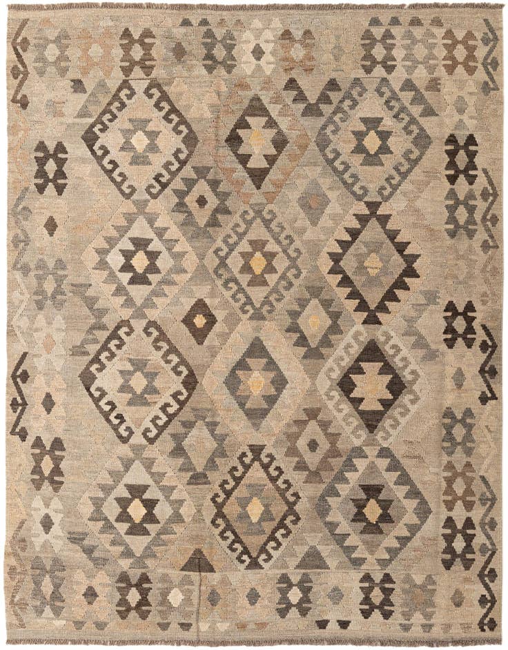 Detail image of 6' x 7' 7 Hand Woven Kilim Maymana Wool Rug