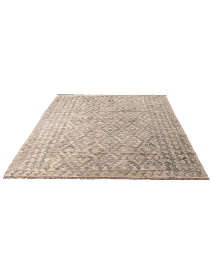 5' 10 x 7' 11 Hand Woven Kilim Maymana Wool Rug
