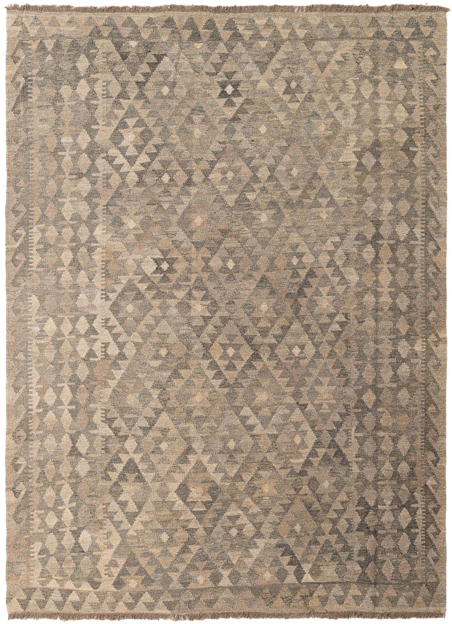 5' 10 x 7' 11 Hand Woven Kilim Maymana Wool Rug