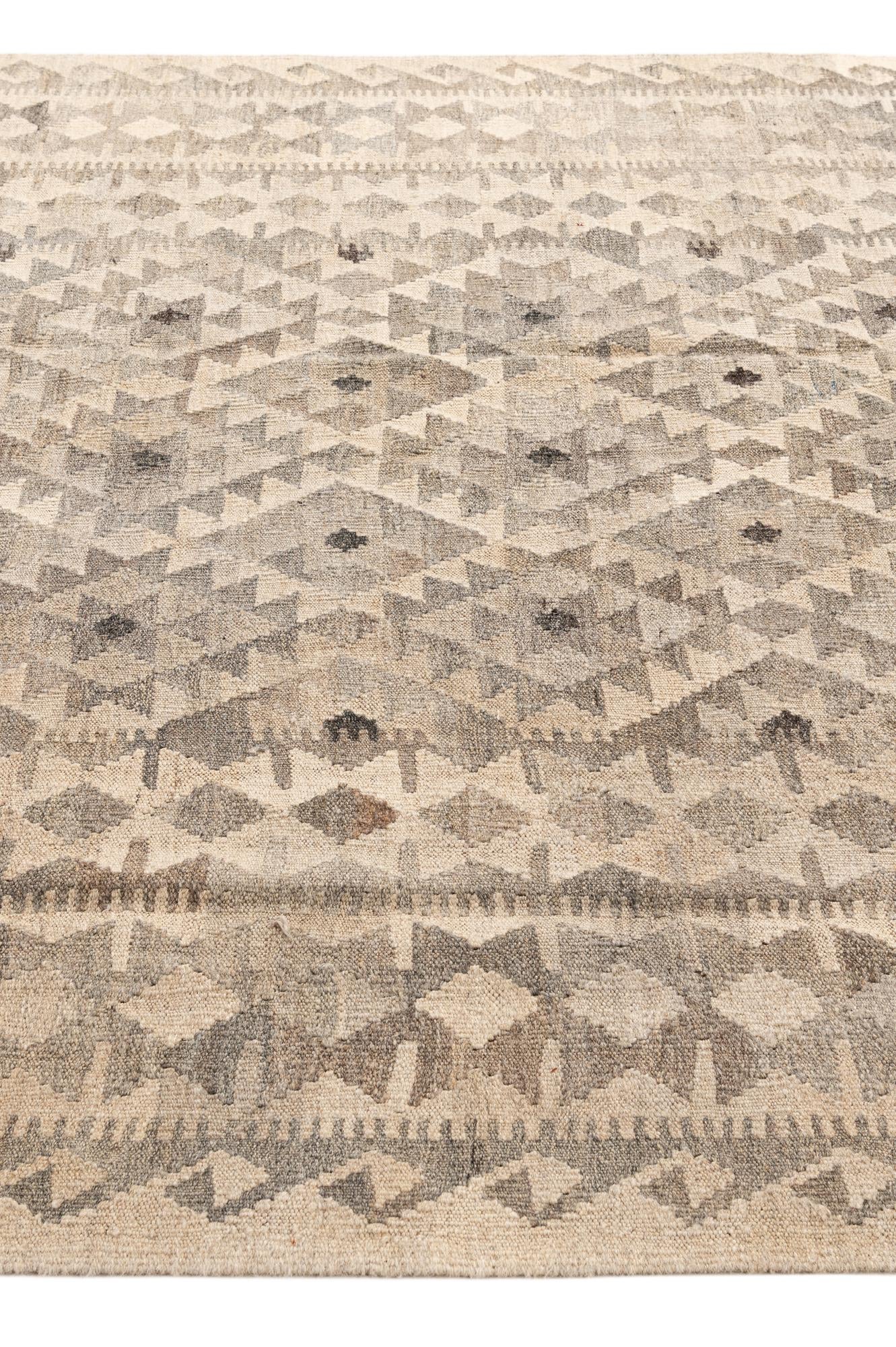 5' 11 x 7' 11 Hand Woven Kilim Maymana Wool Rug