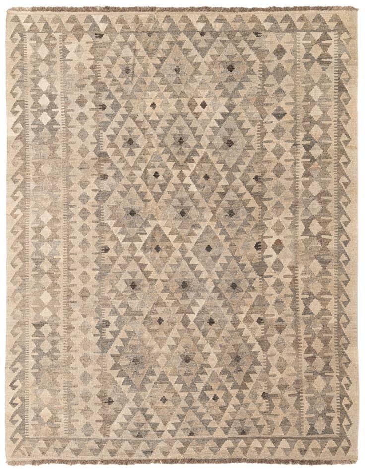 Detail image of 5' 11 x 7' 11 Hand Woven Kilim Maymana Wool Rug
