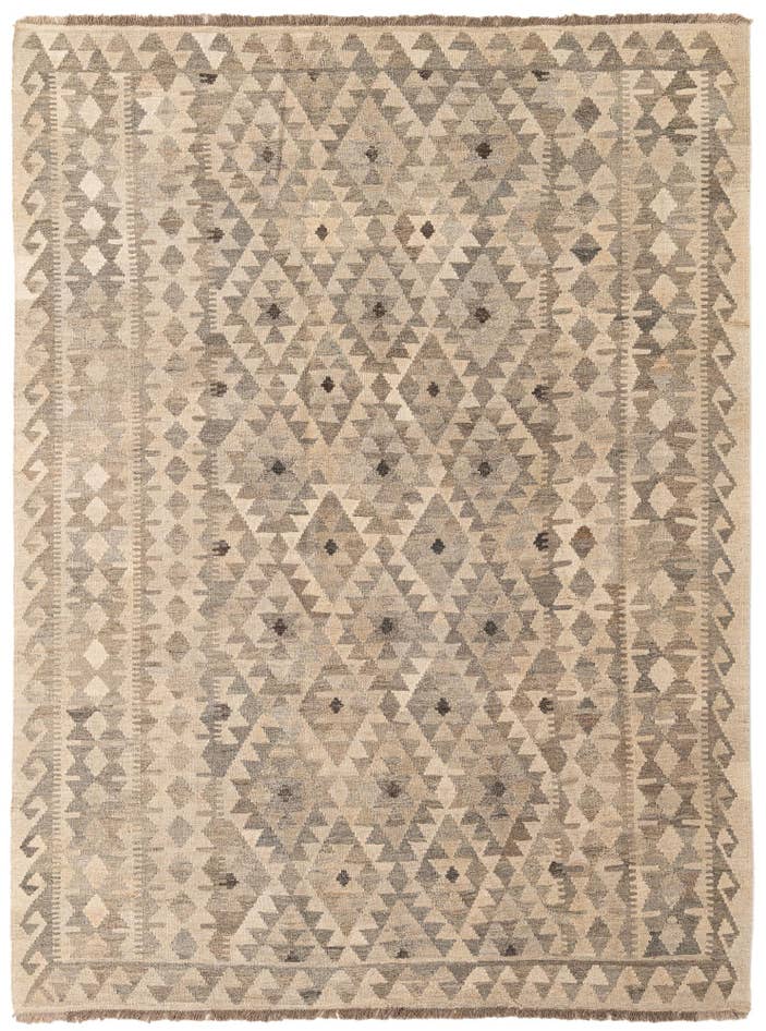 Detail image of 5' 11 x 7' 11 Hand Woven Kilim Maymana Wool Rug