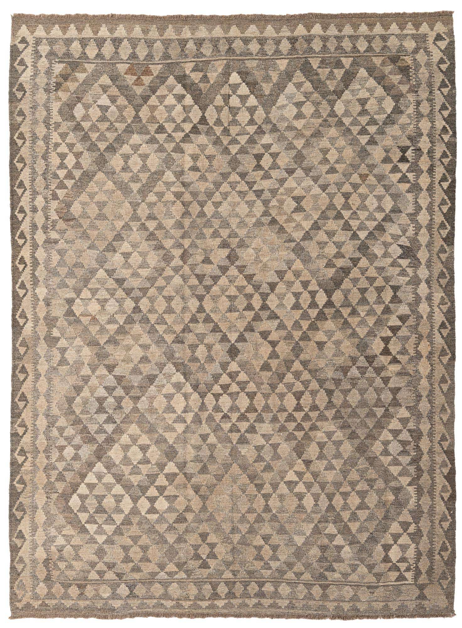 5' 9 x 7' 9 Hand Woven Kilim Maymana Wool Rug